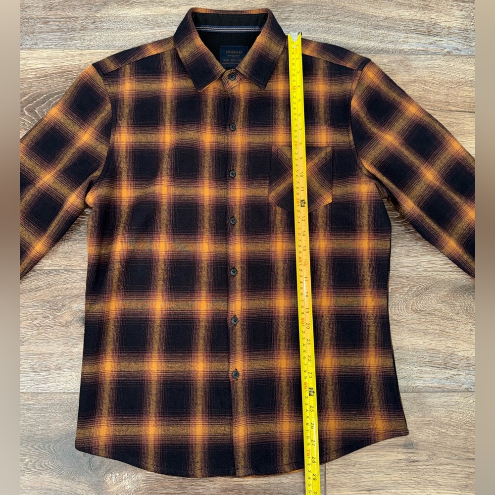 Nomad by Craft + Flow Rust Black Plaid Sierra Lined Flannel Size M 🍂LIKE NEW🍂 - Picture 9 of 14